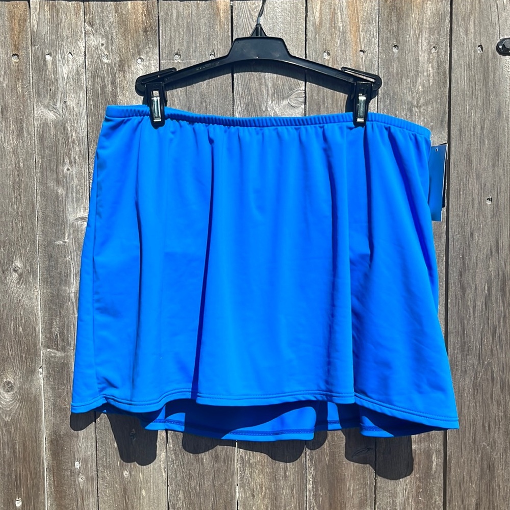 CURVE by Sunsets Tile Blue Skirted Swimsuit Bottom,Size 18W,NWT
